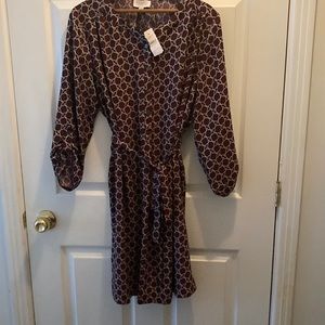 Loft women’s long sleeve dress burgundy large